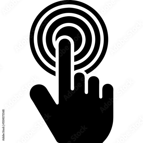 Finger touching screen icon digital interface technology