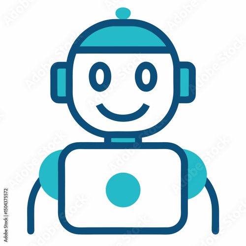 Friendly robot cartoon character ai technology digital assistant