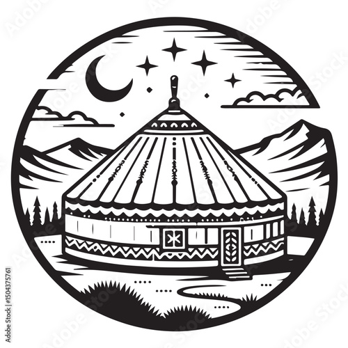 Yurt Kazakhstan Mongolia vector images