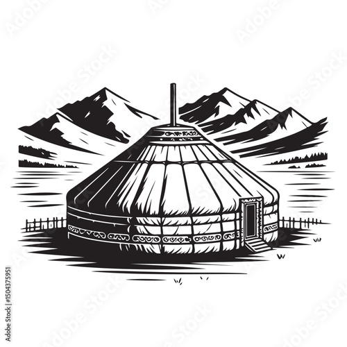Yurt Kazakhstan Mongolia vector images
