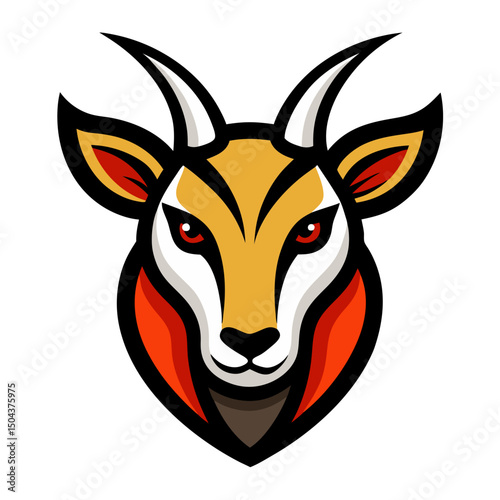 Niilgai head mascot logo vector art illustration