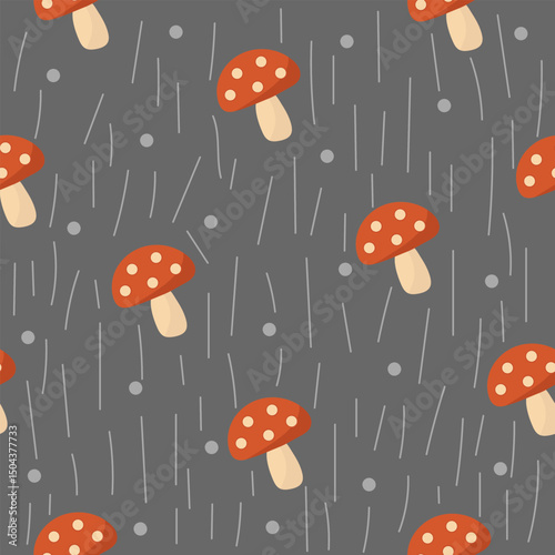 Gray Mushroom Pattern