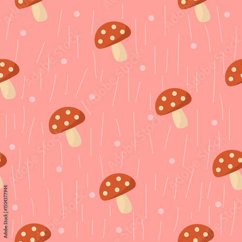  Pink Mushroom Pattern