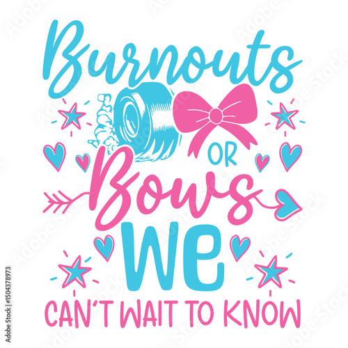 Burnout bows baby gender reveal designs
