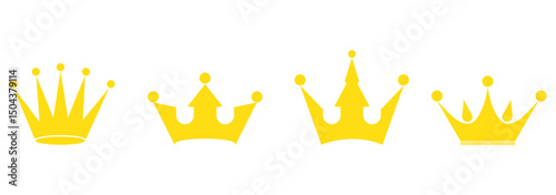 Crown icon set. Collection of crown silhouette. Crown set icons. Collection different crown sign - vector for stock, Big collection quality crowns. eps 10 

