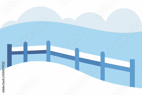 frost covered fence stretching across a snowfield .svg