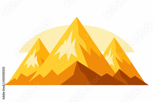 icy mountain peaks glowing in the golden light 