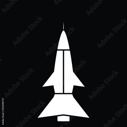 Aircraft rocket bomber icon illustration