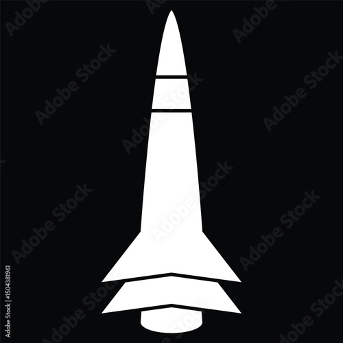 Aircraft rocket bomber icon illustration