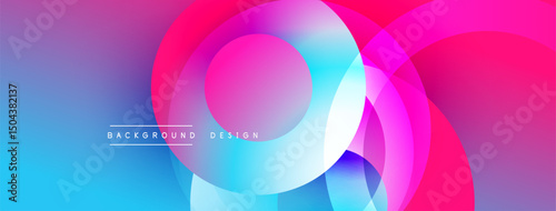 Abstract vibrant background. Overlapping circles create dynamic visual effect. Gradient colors blend smoothly, modern design element.