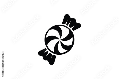 simple and unobtrusive Christmas candy vector silhouette illustration isolated in white background