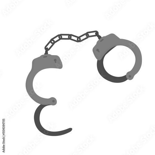Vector illustration of open iron handcuffs 