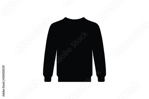 simple and unobtrusive Long Sleeve T-shirt vector silhouette illustration isolated in white background