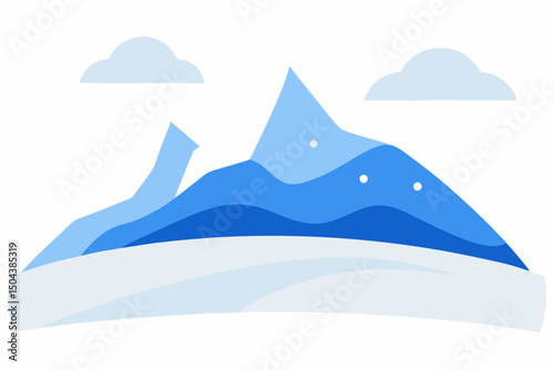 snowy hilltop with a panoramic view of a quiet 