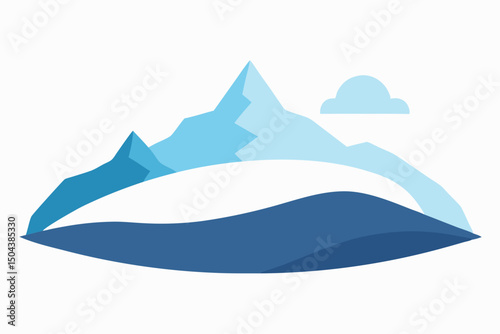 snowy hilltop with a panoramic view of a quiet 