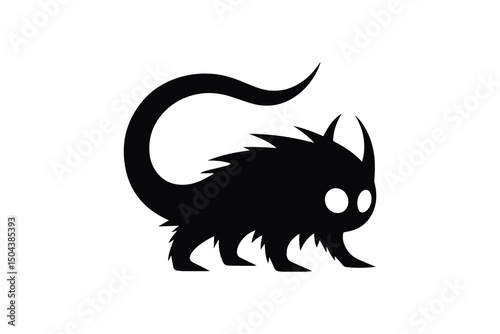 simple and unobtrusive Creature vector silhouette illustration isolated in white background