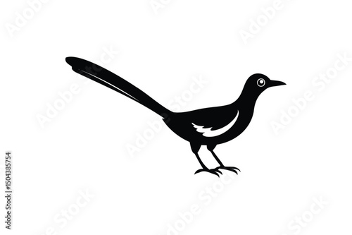 Road runner bird icon silhouette on white background