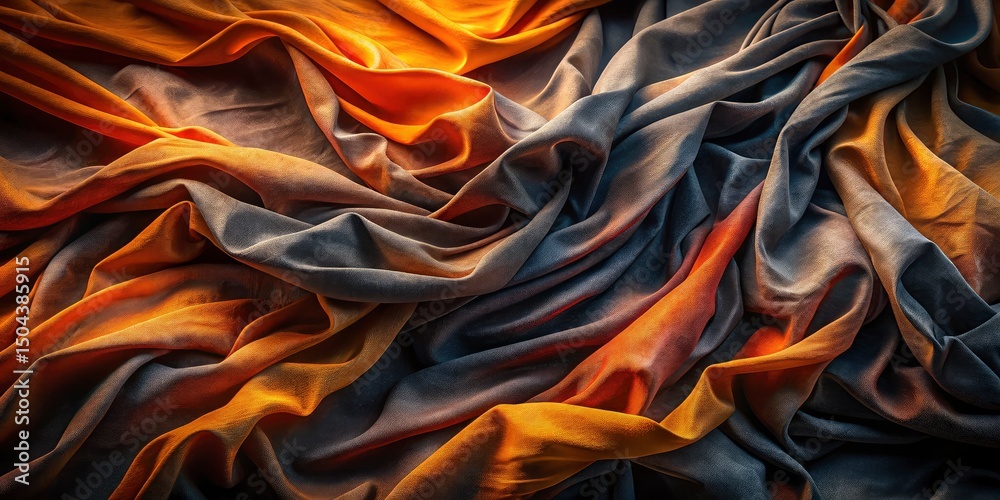 Obraz premium Gray and Orange Fabric Texture Background - Abstract Photography, Textured Wallpaper, High-Resolution Image