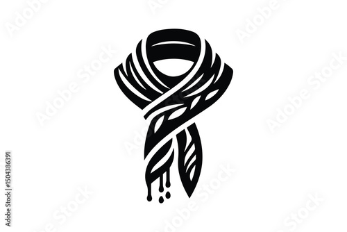 simple and unobtrusive Scarf vector silhouette illustration isolated in white background