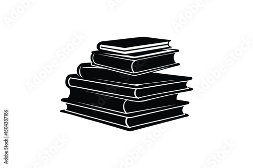 stack of books isolated