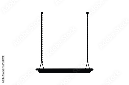 Swing silhouette on white background