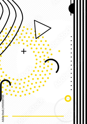 Memphis style trendy art vector illustrations, creative art poster templates