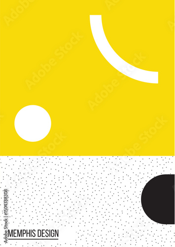 Memphis style trendy art vector illustrations, creative art poster templates