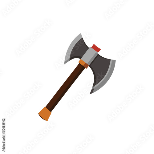 Vector illustration of a double-headed axe perfect for gaming fantasy medieval concepts