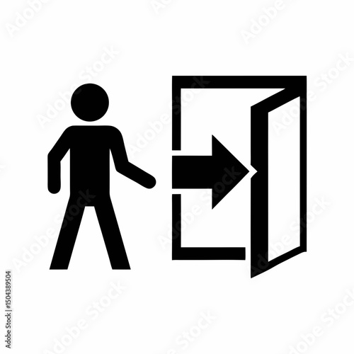 Person Entering Door Icon Vector.