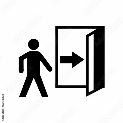 Person Entering Door Icon Vector.