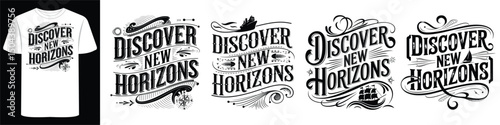 Coastal T-Shirt Design with Adventure Icons