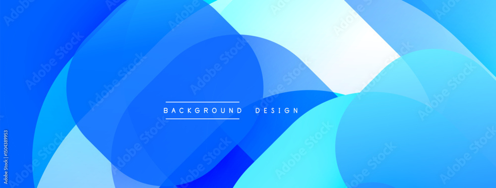 Fototapeta premium Abstract blue background. Overlapping shapes create dynamic visual effect. Modern design elements present smooth gradients.