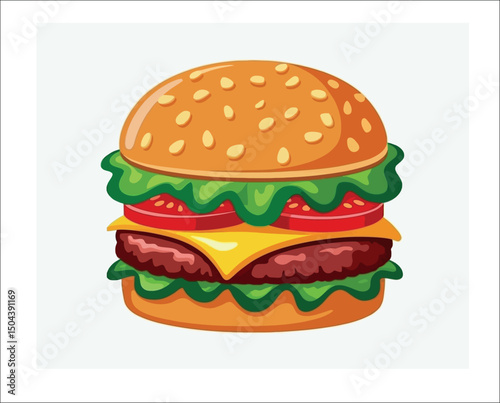 hamburger on white background