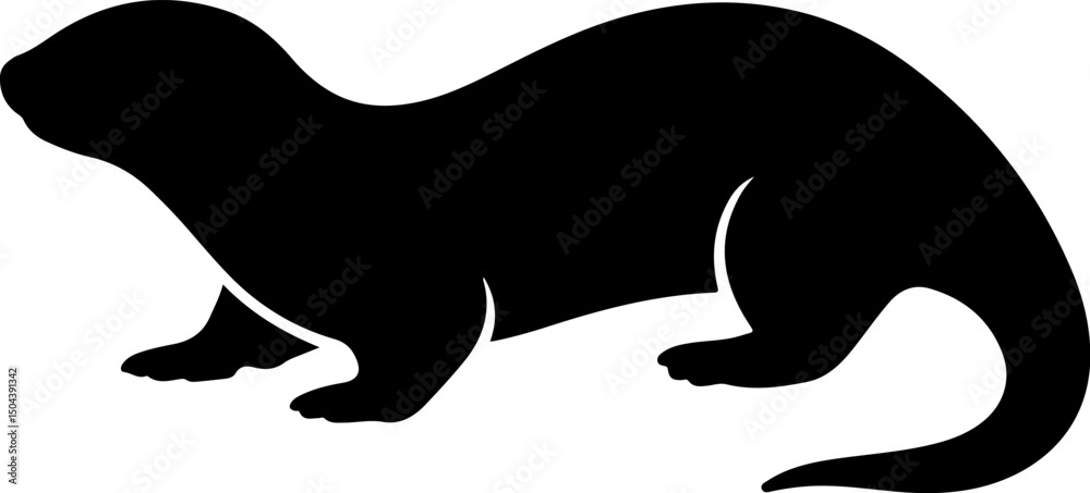 Obraz premium otter silhouette vector illustration