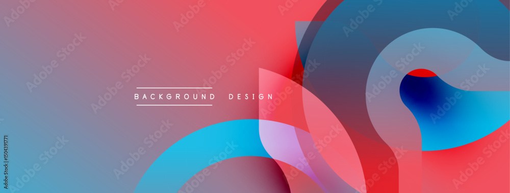 Fototapeta premium Abstract fluid shapes, vibrant colors blend. Modern design, gradient background creates dynamic visual effect. Minimalist composition.