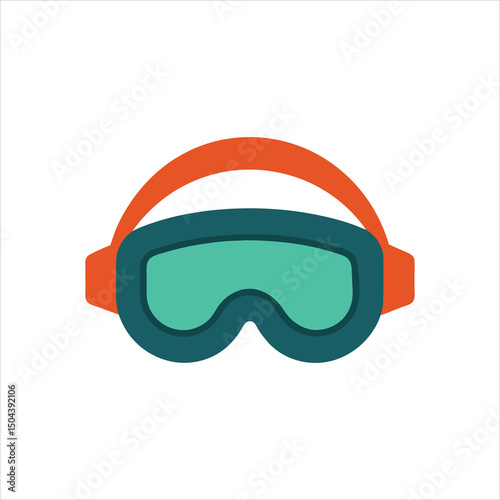 Vibrant colorful flat design illustration of a diving or skiing goggle perfect for recreation concept