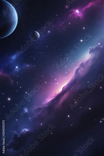 Distant galaxies stretch across space with stars and colorful nebula.

