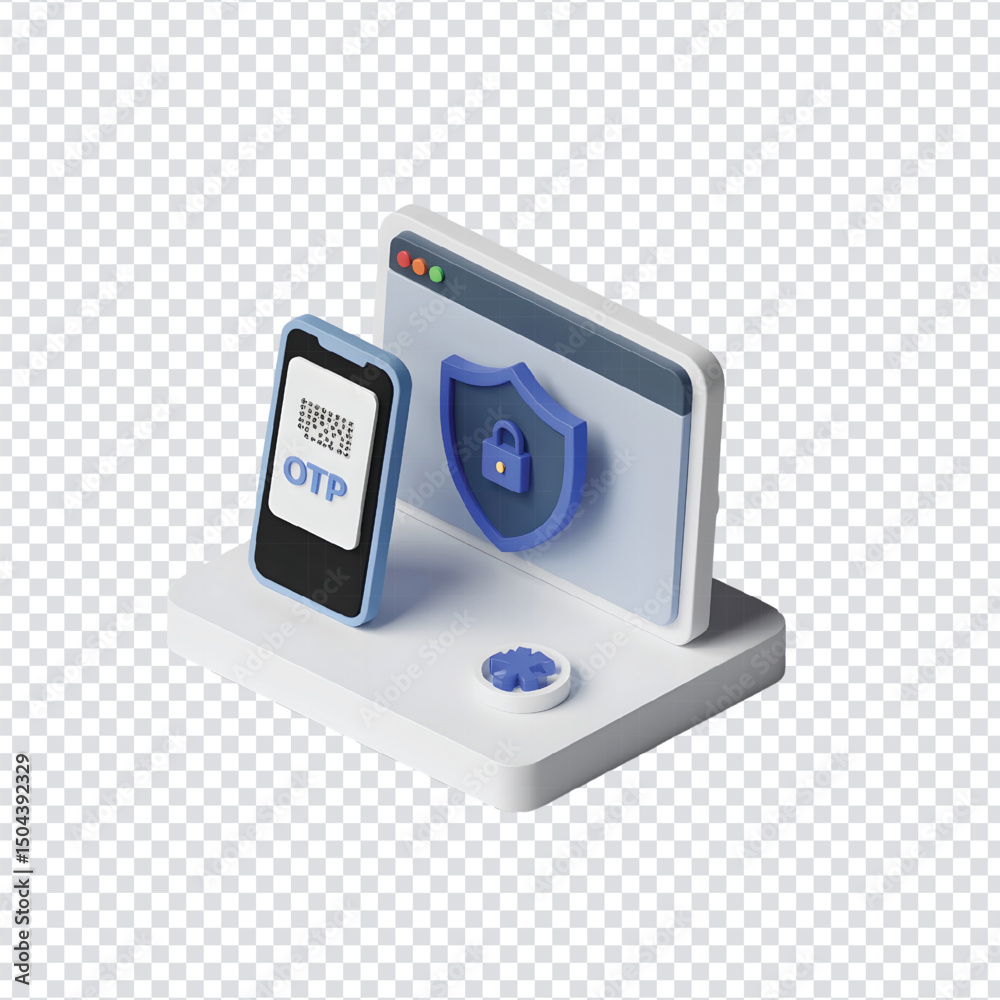 3D Cybersecurity icon with Computer, Smartphone, and Shield – Data Protection and Secure Login Concept 3D Cybersecurity icon with Computer, Smartphone, and Shield – Data Protection and Secure Login Concept