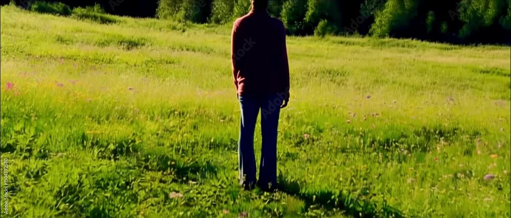 Code up of a man in the forest 
