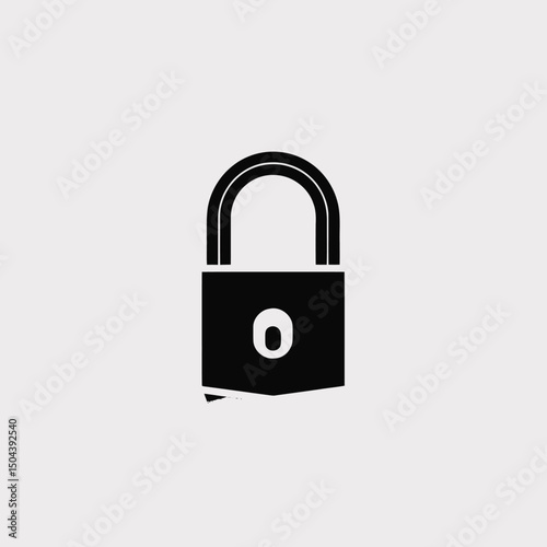 Black padlock security privacy protection safety lock secure access closed safe data secret isolated silhouette