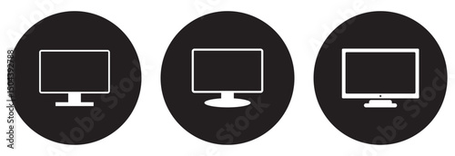 Foto computer icons set