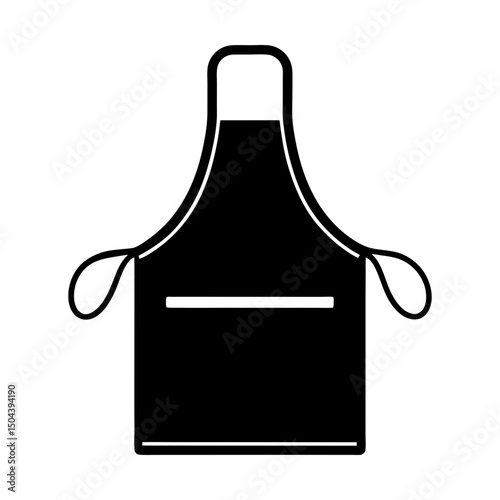 Simple apron with pocket for cooking or crafting silhouette