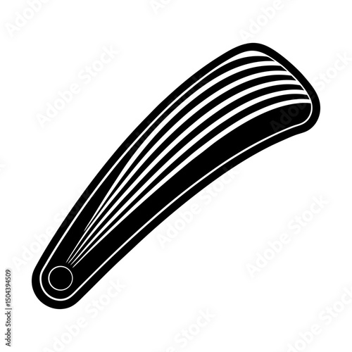 Shoehorn with parallel lines and rounded handle silhouette