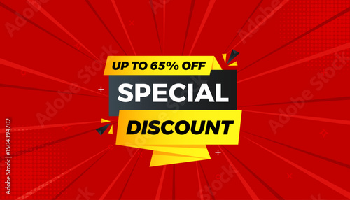 Special Discount offer banner.sale banner vector template. Discount label and sale background, Special Discount marketing poster design for web and Social. Vector Illustration.