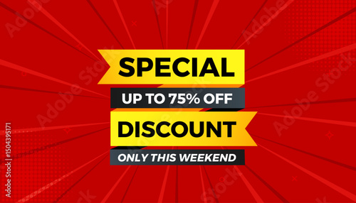 Special Discount offer banner.sale banner vector template. Discount label and sale background, Special Discount marketing poster design for web and Social. Vector Illustration.