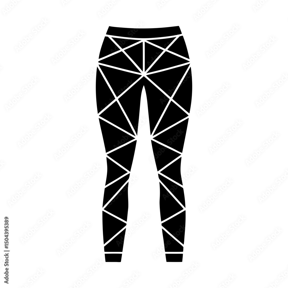 Obraz premium Geometric leggings with triangle pattern design silhouette