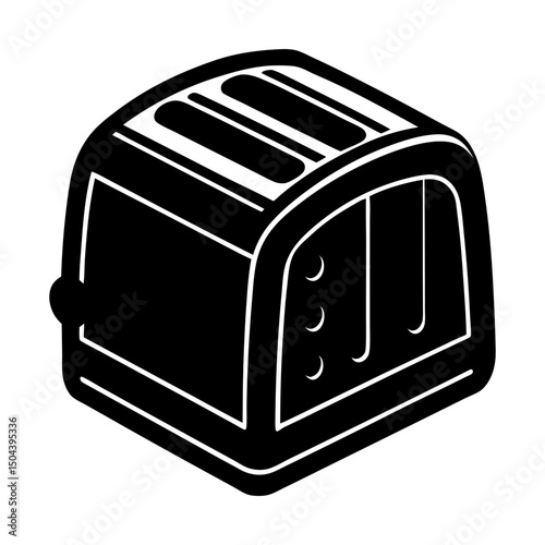 Isometric view of a two slice electric toaster silhouette