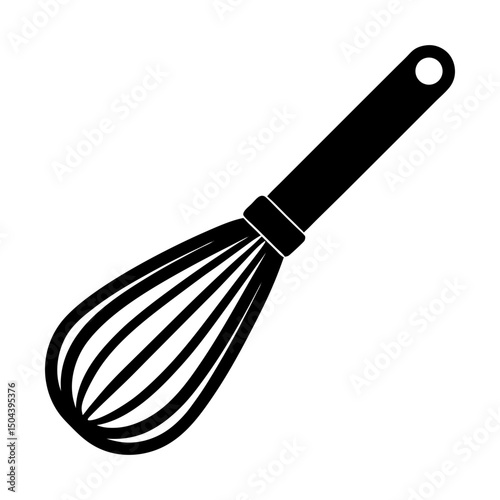 Illustration of a kitchen whisk on a white canvas silhouette