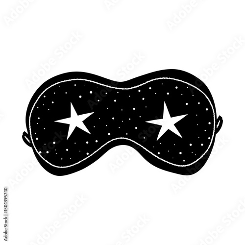 Sleeping mask with stars and dots illustration art silhouette