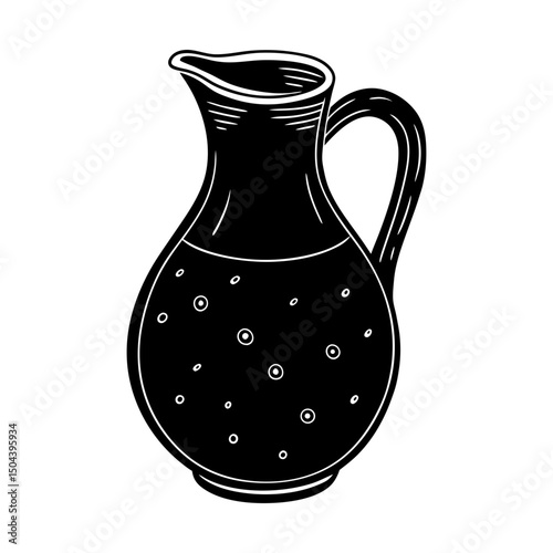 Illustration of a pitcher filled with a beverage silhouette